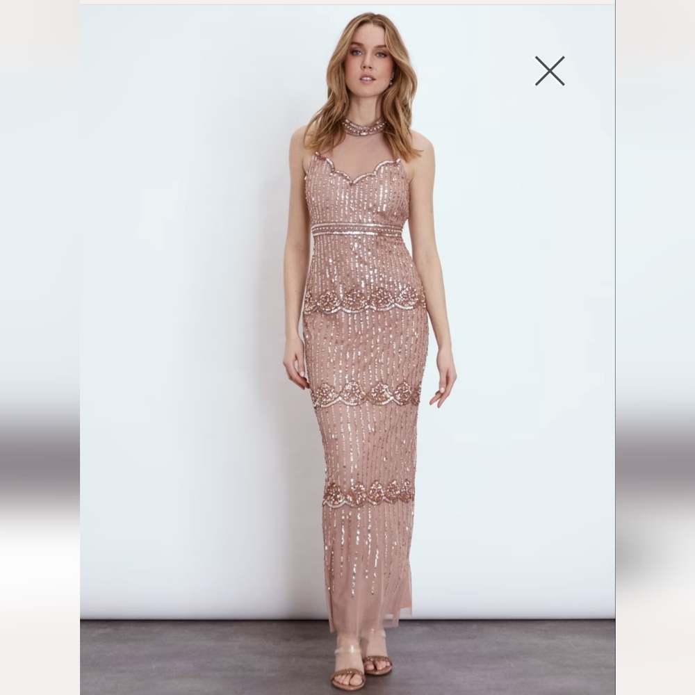 New Sequin Halter Dress DESIGNER